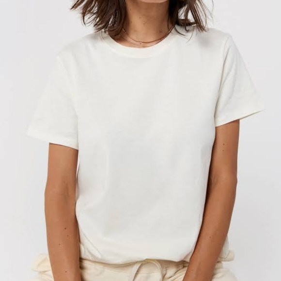 Cotton White Crew Neck Tee Shirt - Picture 5 of 5